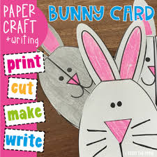 Celebrate easter day or send your easter greetings with printable easter cards you can make easily. Easter Card Bunny Rabbit Easy To Make By From The Pond Tpt