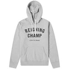 Get the best designer pieces delivered to your door. Reigning Champ Gym Logo Hoody Heather Grey Black End