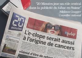 Le journal 20 minutes en suisse appartient au groupe tamedia, qui édite également d'autres journaux en suisse alémanique2. Un Parlementaire Suisse Accuse 20 Minutes D Etre A La Solde Des Cigarettiers Vapolitique