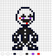 Puppet Perler Bead Pattern Five Nights At Freddy S Pixel Art Pattern Pixel Art Grid Pixel Pattern