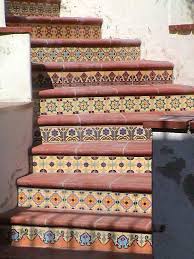 Hand painted picture art tiles, abstract design. Hand Painted Decorative Ceramic Stair Risers Mediterranean Staircase Los Angeles By Matt Clark Tile Stone Houzz Uk