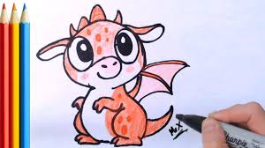 How To Draw Cute Baby Dragon Step By Step Tutorial Baby Dragons Drawing Cute Dragon Drawing Cute Drawings