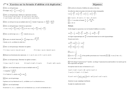 {\sin(2\alpha)=2 \cdot \cos \alpha \cdot \sin \alpha}. 1 S Exercices Sur Les Formules D Addition Et De Duplication Reponses