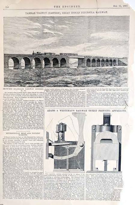 Tannah or Thane Railway Viaduct GIPR, 1867 Print - Past-India