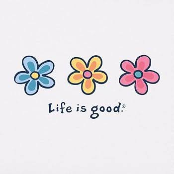 Life Is Good. Women's Long Sleeve Crusher Tee Three Daisies, Cloud White, Cloud White, XS : Amazon.co.uk: Fashion