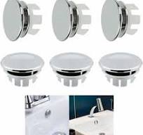 Couvercle de trop-plein pour lavabo - Anneau de trop-plein de rechange -  Bouchon pour salle de bain, cuisine, lavabo - Trou rond de trop-plein - ...