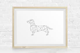 Black And White Dachshund Print Geometric Dachshund Dachshund Print Geometric Animal Geometric Wall Art Animal Printable Black White Instant Download By Flowersandle Tattoo Ideen Ideen