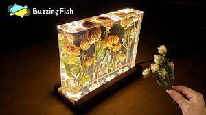 The 3r studios white resin giraffe table lamp will give your home a. Roses And Epoxy Resin Night Lamp Resin Art Youtube