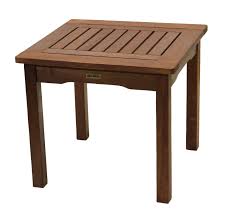 Amazon Com Outdoor Interiors 19470 Eucalyptus End Table Patio Side Tables Patio Lawn Garden Small Outdoor Table Wooden Garden Table Outdoor End Tables