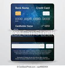 Slim minimalist front pocket wallet, fintie rfid blocking credit card holder card cases with id window for men women (black) 4.4 out of 5 stars 77 $7.99 $ 7. Detailed Realistic Vector Credit Card Front And Back Side Money Payment Symbol Canstock