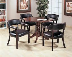 They are designed for use in most office spaces. Westchester 5 Piece 42 Inch Round Conference Table Set In Mahogany Finish By Coaster 510 5