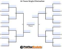 Fillable Seeded 16 Team Tournament Bracket Editable Bracket March Madness Bracket Printable Brackets Tournaments