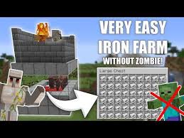 Minecraft Easy Iron Farm Without A Zombie Tutorial 1 16 Youtube Minecraft Farm Minecraft Minecraft Designs