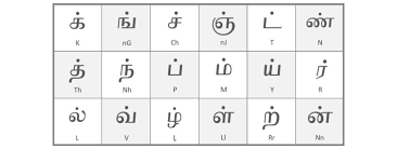 It has 33 basic characters. Learn Tamil Alphabet Free Educational Resources I Know My Abc Inc