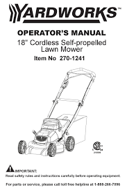 Yardworks 15.5 hp lawn tractor manual files for free and learn. Yardworks 270 1241 Operator S Manual Pdf Download Manualslib