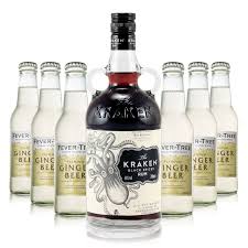 The liquor is then flavored with a number of spices, including cinnamon, ginger and clove. The Kraken Black Spiced Rum Fever Tree Ginger Beer The Kraken Rum