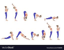 Sun Salutation Surya Namaskara A Yoga Sequence Vector Illustration Download A Free Preview Or High Quality Adobe Illust Surya Namaskara Yoga Sequences Yoga
