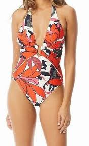 Vince Camuto Womens Swimsuit Red Size 14 One Piece Wild