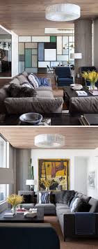 Apartment Interior Uses A Mondrian Inspired Wall Design To Hide A Tv Living Room Designs Apartment Living Room Design Apartment Interior