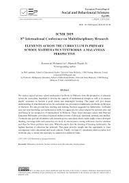 Enrolments at primary and lower secondary. Pdf Elements Across The Curriculum In Primary School Mathematics Textbooks A Malaysian Perspective