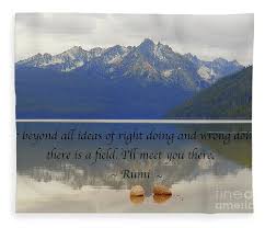 Rumi Out Beyond Ideas Of Wrongdoing And Rightdoing Rumi Quotes Art Print Fleece Blanket For Sale By Art Sandi