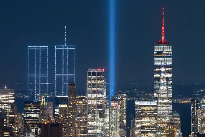 9/11 Memorial Drone Show in NYC. : r/skyscrapers