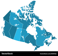 Canada Regions Map Royalty Free Vector Image - VectorStock