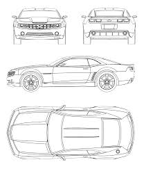 Shevrolet Camaro Blueprint Camaro Blueprints 3d Model