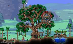 Terraria base designs | terraria 1.4. Guide S Treehouse Terraria Tree House Terraria House Design Terraria House Ideas