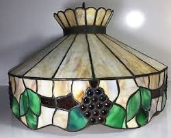 Antique Stained Leaded Glass Fruit Pattern Hanging Lamp Shade Chandelier Hanger Hanging Lamp Shade Small Lamp Shades Diy Crafts Lamp Shades