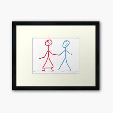 Check spelling or type a new query. Stick Men Friends Two Stick Figures Duo Man Framed Art Print By Klarelinie Redbubble