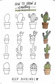 How To Draw A Cactus Bullet Journal Doodles Plant Doodle Journal Doodles
