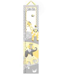Amazon Com Toad And Lily Canvas Growth Chart Yellow Gray