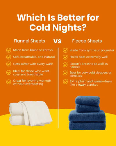 🛏️ Flannel vs Fleece Sheets: Which Is Better for Cold Nights? ❄️ When the temperature drops, your bedding makes all the difference. So which cosy option should you reach for — flannel