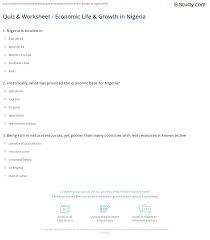 What is the capital of kwara state? Quiz Worksheet Economic Life Growth In Nigeria Study Com