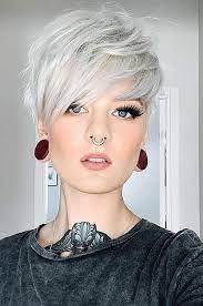 White Short Pixie Haircut Leads The New Fashion Trend In 2020 Short Hair Trends Haircut For Thick Hair Short Hair Styles Pixie