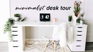 Minimalism seen from a simple computer desk model accompanied by the presence of a drawer. Desk Tour Workspace Organization Minimalist Youtube