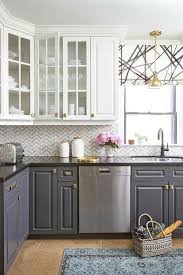 Colors Tan Floor Grey Blue Cabinets Black Counter With Grey Backsplash Kitchen Cabinets Makeover Kitchen Design Kitchen Remodel