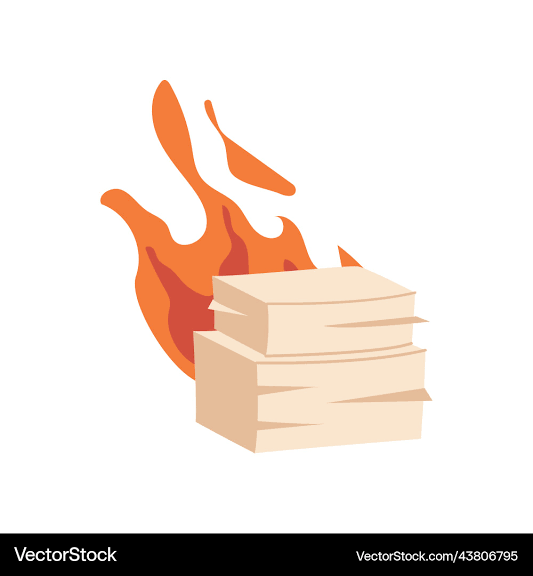 Urgent business project pile on paper in fire – Royalty-Free Vector |  VectorStock