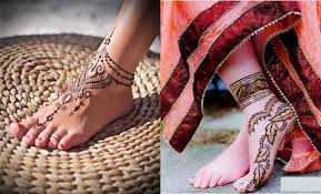 Buat saja desain garis membentuk pagar seperti pada gambar. Gak Cuma Tangan 10 Model Henna Kaki Ini Juga Terlihat Keren Dailysia