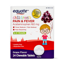Equate Childrens Acetaminophen Chewable Grape Tablets 160 Mg 24 Ct Walmart Com