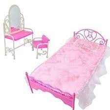 Get it as soon as wed, jul 21. E Ting Pink Bed Dressing Table Chair Set For Barbie Dolls Bedroom Furniture Buy Online In Andorra At Andorra Desertcart Com Productid 11329334