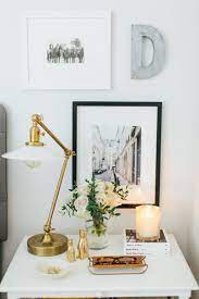The Everygirl Cofounders Chicago Home And Office Tour The Everygirl Bedroom Nightstand Decor Bedside Table Decor Side Table Decor