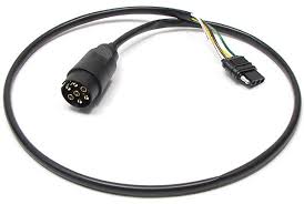 Right turn signal / stop light round 1 1/4 diameter metal connector allows 1 or 2 additional wiring and lighting functions such as back up lights, auxiliary 12v power or electric brakes. Trailer Wiring Adapter 7 Way Euro Round To Flat 4 Conversion Plug