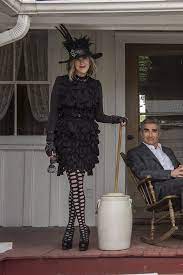 The Most Outrageous Fashion Of Moira Rose On Schitt S Creek Rose Costume Outrageous Fashion Rose Outfits
