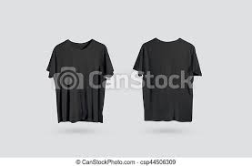 Download Blank Black T Shirt Front And Back Side View Design Mockup Clear Plain Cotton Tshirt Mock Up Template Isolated Apparel Canstock