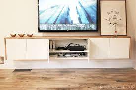Diy Floating Sideboard Tutorial Petite Modern Life Ikea Hack Living Room Living Room Diy Floating Cabinets