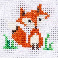 Here cross stitch is used to fix the beads on the fabric. Cute Little Fox Freebie Stitch Patterns Cross Stitch Patterns Cross Stitch Designs