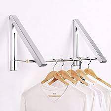 When your clothes are dry, retract the clothesline to return your yard to its original, open status. Amazon Com Lanrcyo Indoor Outdoor Wall Mounted Folding Clothes Drying Rack Clothes Hanger Aluminum Folding Clothes Hanger Hanging On Bathroom Bedroom Balcony And Laundry Home Storage Organizer Home Kitchen