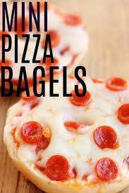 Mini Pizza Bagels Recipe Easy Lunch Or Dinner Recipe Pizza Bagels Recipes Mini Pizza